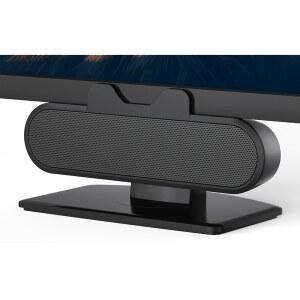 데스크톱 PC용 INGA 컴퓨터 스피커, 클립온이 장착된 USB 모니터 스피커 바, HD 스테레오 라우드 사운드가 유선 데스크 노트북 미니 사운드 모니터링을 위한 간편한 클램프 기능