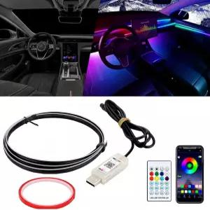 굿드림 인테리어 자동차 앰비언트 조명 키트 43.3인치 RGB USB LED 초박형 아크릴 스트립 네온 액세서리
