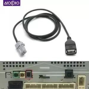 자동차 4 핀 플러그 USB 케이블 어댑터 커넥터 오디오 입력 미디어 CD 라디오 플레이어 도요타 캠리 아발론
