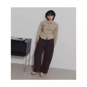 에잇세컨즈 가먼트다잉 커브드 비조 팬츠 브라운 356121WM1D 5920381