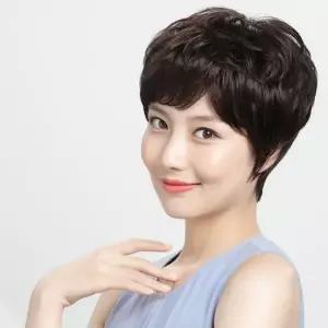 인모 볼륨 이 숏컷 통가발 여성커트가발 브 엄마 여자