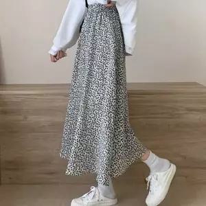 이 찰랑 쉬폰 꽃무늬 패턴 롱치마 편한 착 캐주얼긴