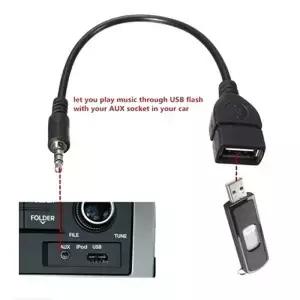 3.5mm 블랙 차량용 AUX 오디오 케이블 - USB 전자제품 음악 재생용 헤드폰 컨버터