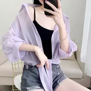 시원한 이 여름 패션 태양 보호 얇은 블라 여자의류