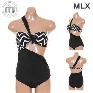 (MLX) 여자 비치웨어 옆트임 패턴 원피스 수영복-DM_331