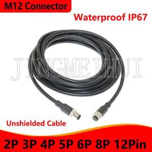 M12 2P 3P 4P 5P 6P 8P 12Pin 방수 IP67 항공 남성 여성 플러그(데이터 및 통신 시스템용 케이블 스레드 커