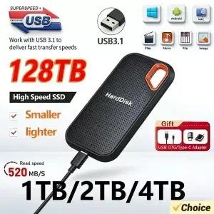 1TB 고품질 외장 하드 드라이브 휴대용 오리지널 SSD USB3.1 솔리드 Windows/Mac용 저장 장치