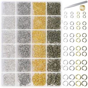 주얼리 제작용 2840피스 점프 링, 제작 용품, 공예품 및 열쇠고리용 샤이넥 오픈 링(4mm 5mm 6mm 7mm 8mm 10mm)
