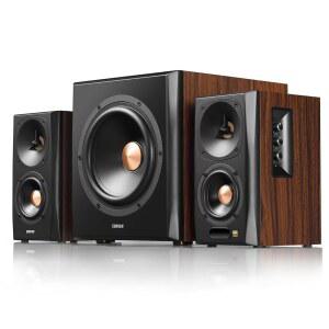 서브우퍼가 장착된 Edifier S360DB 블루투스 책장 스피커, 155W RMS 출력의 무선 게이밍 룸, 거실 및 덴스를 위한 프리미엄 2.1 오디오 시스템