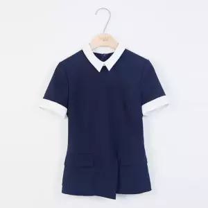 병원 카라 유니폼 스커트 단체복 원 디자인 바지 기재 홑바지 여자 세트 반팔 상하 치마 홑바지 S