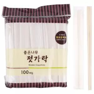 개별 종이 포장 나무 젓가락 100개입 개별포장 나무젓가락 일회용젓가락