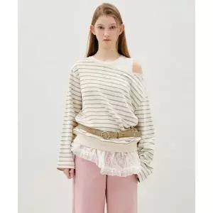 올리브 데 OLIVE DES 스트라이프 보트넥 티셔츠 OE6SE2060 1118279