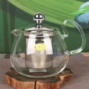 스텐거름망 유리 차주전자 티포트 다관 360ml 유리주전자