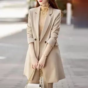 가을정장자켓 여성 가을 간절기 트렌치 정장 상의 미디 자켓 코트