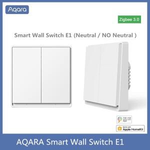 Aqara 스마트 벽 스위치 E1 ZigBee 3.0 Xiaomi Mi Home homekit 용 중립 없음 홈 무선 키 라이트 화재 와이