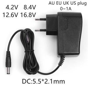 AC-DC 4.2V 8.4V 12.6V 16.8V 1A 2A 충전기 전원 어댑터 1000MA 18650 리튬 배터리용