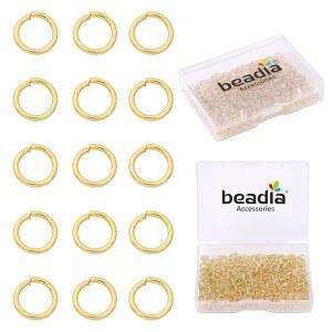 보석 제작 결과를 위한 BEADIA 14K 금도금 점프 링 5mm 400개 변색 방지