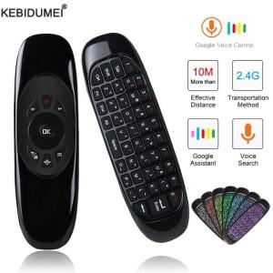 C120 백라이트 에어 마우스 2.4G RF 무선 미니 키보드 안드로이드 스마트 TV 박스에 대한 자이로 스코프 원