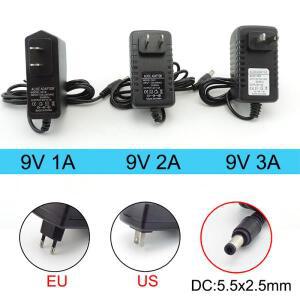 AC 110V 220V ~ DC 9V 1A 2A 3A 9V2A 전원 공급 장치 어댑터 EU US 1000ma 라우터 용 변환기 충전기 5.5x2.