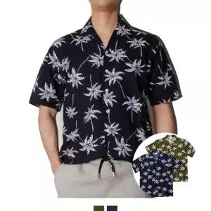 [에이치플러스몰]남자 야자수 하와이안 셔츠 여름 반팔 남방 GFA-1009168
