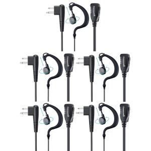 Motorola Walkie Talkies & Radios R2 CP100D CP185 CP200D CP200 CLS1410 BPR40 BPR40D RDU4100 RMU2040 등과 호환되는 커마운틴 이어피스, 2핀, 5팩