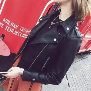 스판데님자켓 여성라이더카젯 블랙가죽자켓 캐주얼자켓 스타일링