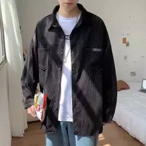 남성 코듀로이 포켓 긴팔 셔츠 루즈핏 캐주얼 골덴 남방