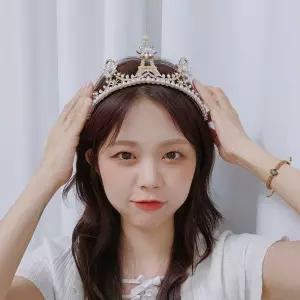 헤어핀 티아라 웨딩 왕관 에펠탑 셀프소품 생일 머리핀 머리띠  [mD62E04]