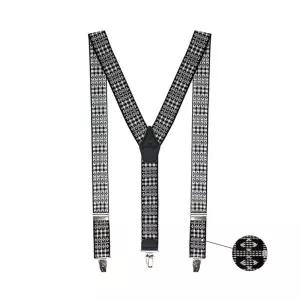 패션 클립 체크 정장 서스펜더_SP06 블랙 멜빵 남성  [m115B40]