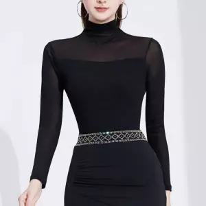 사교 댄스복 모던 방송 라틴 라인 여성 폴라넥 의상