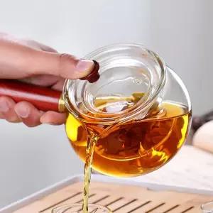 티주전자 전기포트 내열 우드손잡이 티팟 유리 350ml