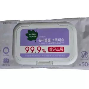 그린핑거 유아용품 소독티슈 캡형 50매 X 10팩