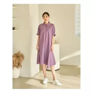 프렐린 택가219000원 셔츠 카라 슬림박시 원피스 -R2OE221701B 788318