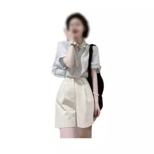 셔츠 반바지 코디 바지 세트 투피스 키 기질 작은 와이드 감령 티타임 여하 고급감 어누이