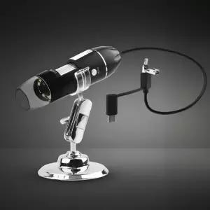 [골드스마일]현미경 USB 학습 C타입 1600배 고화질 살롱 디지털 실체 확대경 생물 HD