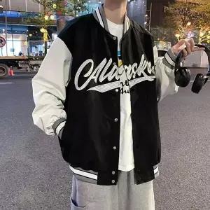 [골드스마일]캐주얼 레터링 디자인 바시티 가을 자켓 ISJK56 벤치 블 데님 니트