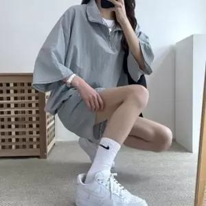 셀럽하우스 오버핏 여자 운동복 세트 반팔 반바지 산책 데일리