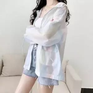 셀럽하우스 여성 간절기 은은 그라데이션 후드집업 바람막이점퍼