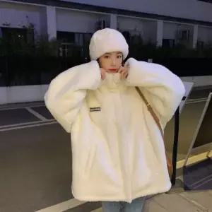 셀럽하우스 여자 오버핏 플리스 하이넥 집업 뽀글이 겨울잠바