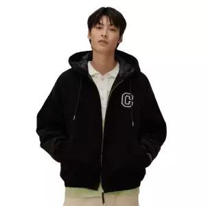 COVERNAT 커버낫 C 로고 코듀로이 후디 자켓 블랙 CO2403JK46BK 1703241