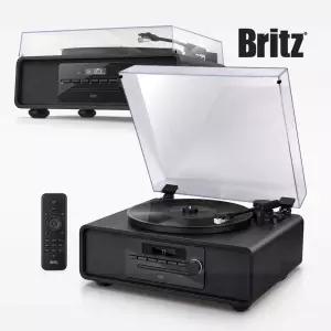 브리츠 BZ-TP9100 블루투스 LP 턴테이블 CD 플레이어 스피커 FM라디오