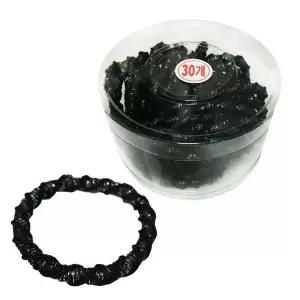 [하프클럽/]꽈배기 헤어끈 머리끈 헤어 밴드 반짝 검정 고무줄 30P 묶기