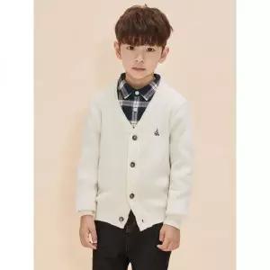[국내정품] 빈폴 BEANPOLE 키즈 KIDS [Essential] 울 플레인형 자카드 가디건 카디건 아이보리 (BI485AUE10