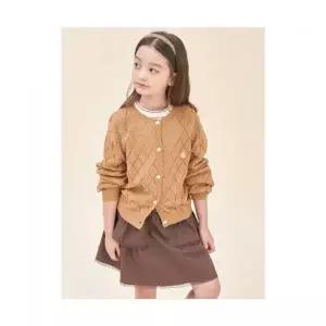 [국내정품] 빈폴 BEANPOLE 키즈 KIDS 여아 크로쉐 가디건 카디건 옐로이시 브라운 (BI585AG01B) BI585AG01B