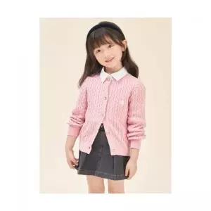[국내정품] 빈폴 BEANPOLE 키즈 KIDS [Essential] 여아 면 케이블 가디건 카디건 라이트 핑크 (BI585AGE1Y)