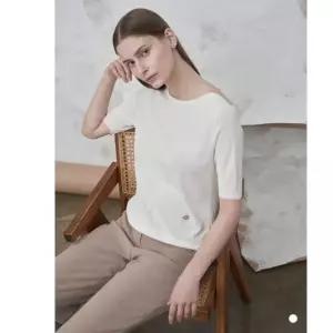 [올리비아로렌]네크배색 반팔 풀오버 VOBBS5M3311 화이트,블랙_CC