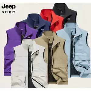 JEEP SPIRIT 남성 아웃도어 멀티포켓 조끼 낚시 작업 등산 경량 베스트