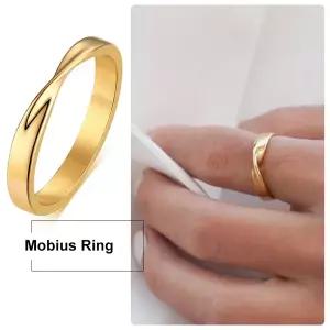 3mm Womem의 Mobius 반지 참 스테인레스 스틸 트위스트 Mobius 결혼 반지 무한 사랑 Gitfs
