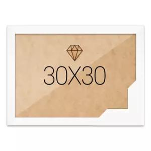 30x30 고급형 보석십자수액자 화이트 우드