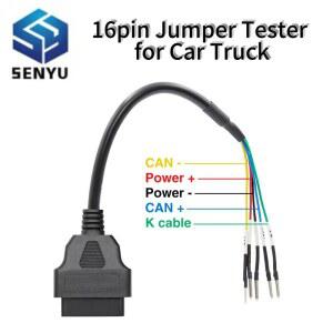 차량용케이블밴드 16핀 점퍼 테스터 커넥터 OBD2 남성 5핀 어댑터 여성 연결 라인 DIY 자동차 트럭 연장 케이블 도구